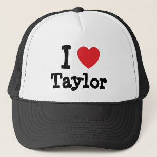 Ik hou van Taylor hart op maat Trucker Pet