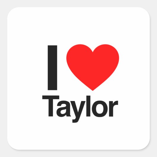 ik hou van taylor vierkante sticker (Voorkant)