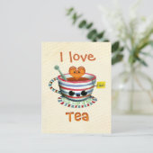 Ik hou van Tea Briefkaart (Staand voorkant)