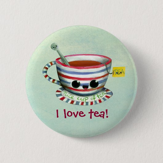 Ik hou van Tea Ronde Button 5,7 Cm (Voorkant)