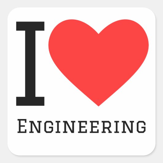 Ik hou van techniek vierkante sticker (Voorkant)
