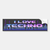 Ik hou van Techno Bumpersticker (Voorkant)