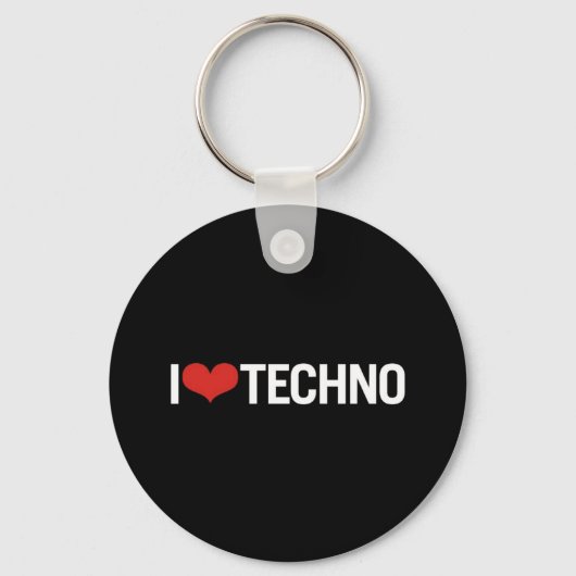 Ik hou van Techno Sleutelhanger (Voorkant)