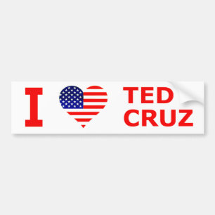 Ik hou van Ted Cruz Populair rood, wit en blauw Bumpersticker