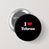 Ik hou van Teheran Tshirt White Tshirt Ronde Button 5,7 Cm (Voorkant /achterkant)