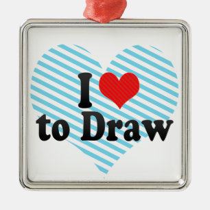 Ik hou van tekenen metalen ornament