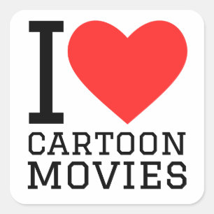 Ik hou van tekenfilmpjes vierkante sticker