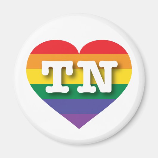 Ik hou van Tennessee Gay Pride Rainbow Heart Magneet (Voorkant)