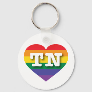 Ik hou van Tennessee Rainbow Heart Sleutelhanger