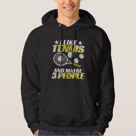 Ik hou van tennis en misschien wel 3 personen hoodie