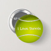 Ik hou van tennis klantgerichte Button (Voorkant /achterkant)