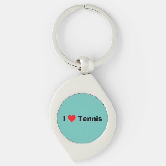 Ik hou van Tennis Mint Green Sleutelhanger (Voorkant)