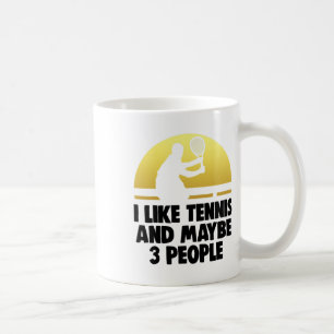 Ik hou van tennis Misschien 3 mensen Shirt tennis Koffiemok