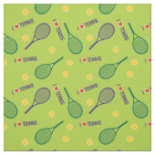 💚 🎾 ik hou van tennis op vers groen, aangepast f stof (Swatch)