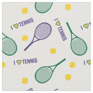 💚 🎾 ik hou van tennis op wit 2 stof