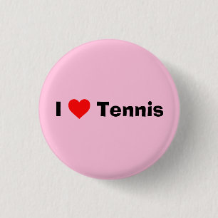 Ik hou van Tennis Pastel Roze Ronde Button 3,2 Cm