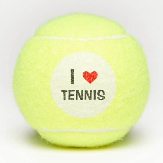 Ik hou van tennis rode hart sporten tennisballen (Voorkant)