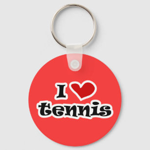 Ik hou van tenniscadeaus en shirten met hartdesign sleutelhanger