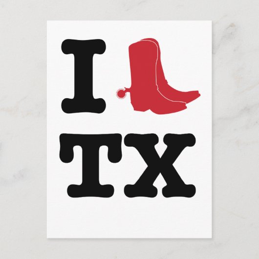 Ik hou van Texas Briefkaart (Voorkant)