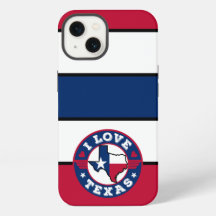Ik hou van Texas Kleurafgestemde Strepen Retro Vla