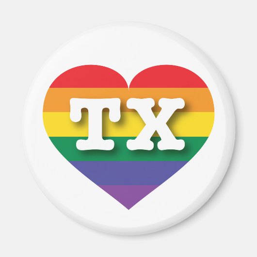 Ik hou van Texas Rainbow Heart Magneet (Voorkant)