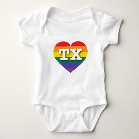 Ik hou van Texas Rainbow Heart Romper (Voorkant)