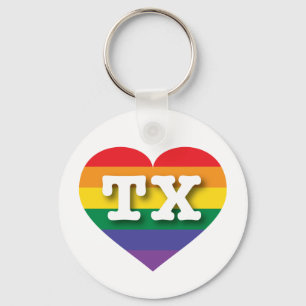 Ik hou van Texas Rainbow Heart Sleutelhanger