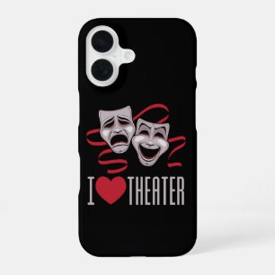 Ik hou van theater komedie en tragedie maskers iPhone 16 hoesje