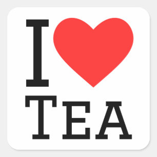Ik hou van thee vierkante sticker