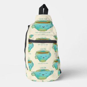 Ik hou van thee, zowel kruidenthee als verbale gra sling bag