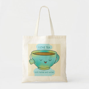Ik hou van thee, zowel kruidenthee als verbale gra tote bag
