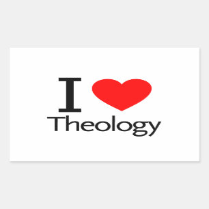 Ik hou van theologie rechthoekige sticker