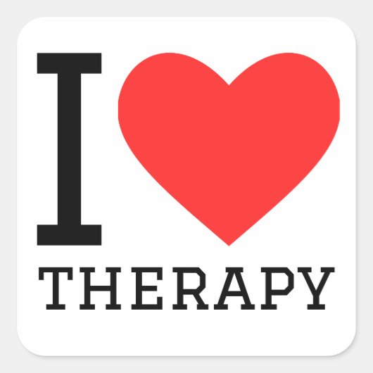 Ik hou van therapie vierkante sticker (Voorkant)