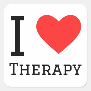 Ik hou van therapie vierkante sticker