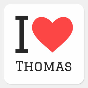 Ik hou van thomas vierkante sticker