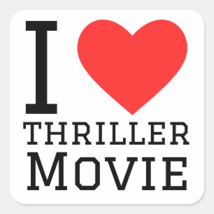 Ik hou van thrillerfilms vierkante sticker