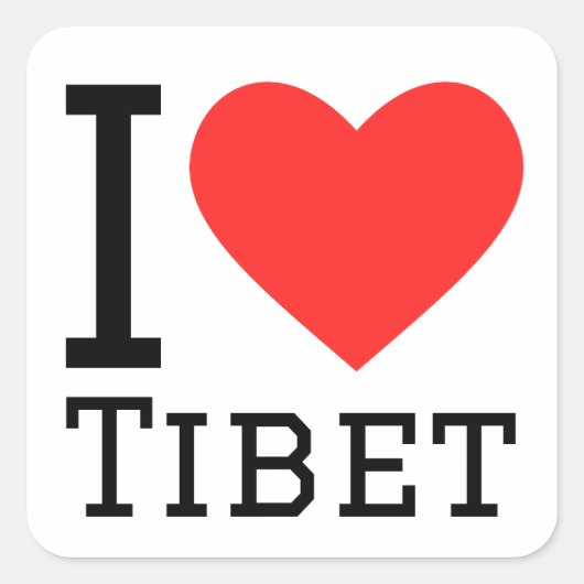 Ik hou van Tibet Vierkante Sticker (Voorkant)