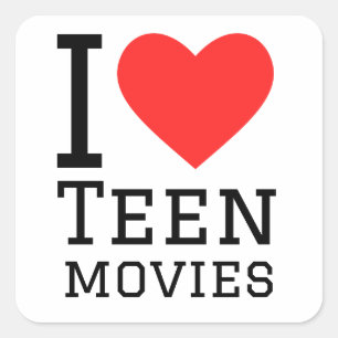 Ik hou van tienerfilms vierkante sticker