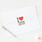 Ik hou van tienerfilms vierkante sticker (Envelop)