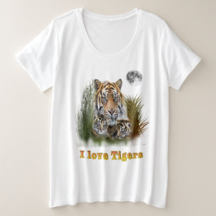 Ik hou van Tigers Grote Maat T-shirt