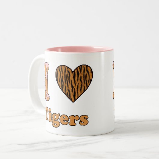 Ik hou van tijgers mok met tweetone koffie (Voorkant links)