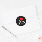 Ik hou van Tim Ronde Sticker (Envelop)