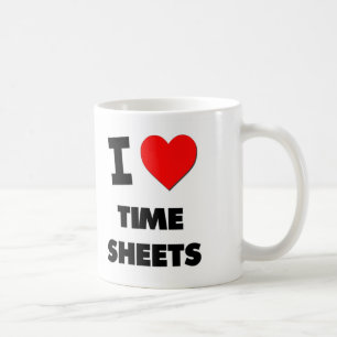 Ik hou van Time Sheets Koffiemok