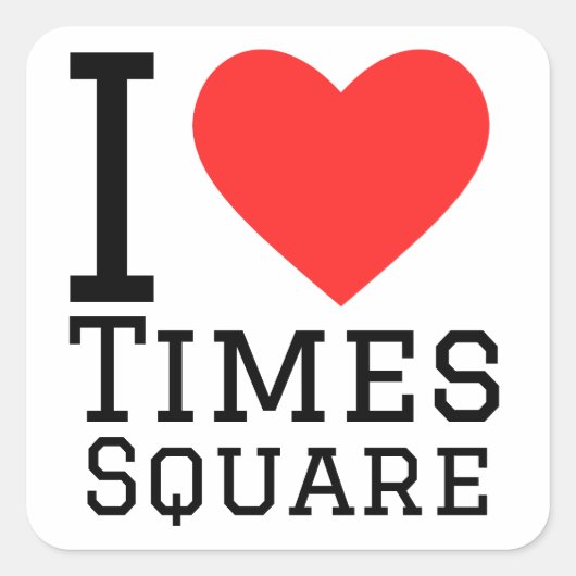 Ik hou van Times Square Vierkante Sticker (Voorkant)