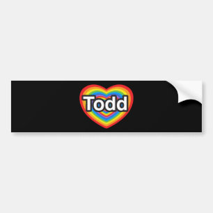 Ik hou van Todd. Ik hou van je Todd. Hart Bumpersticker