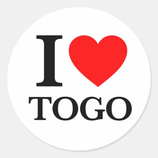 Ik hou van Togo Ronde Sticker (Voorkant)