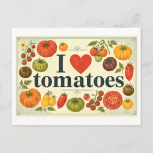 "Ik [Hou van] Tomaten" Briefkaart