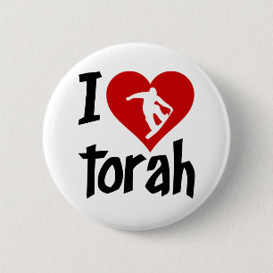 Ik hou van Torah Ronde Button 5,7 Cm