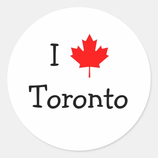 Ik hou van Toronto Ronde Sticker (Voorkant)