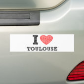 Ik hou van Toulouse Bumpersticker (Op auto)